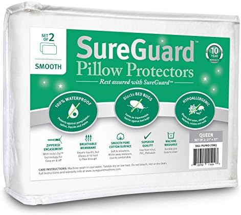 Set of 2 Queen Size SureGuard Pillow Protectors