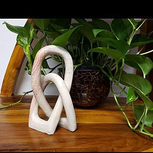Entwined Love Knot Sculpture 8 Inch Natural Soapstone