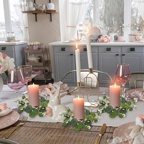 Kisangel Eucalyptus Candle Rings 4pcs Wreaths Decor