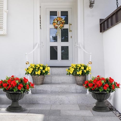 MelorcaGuilla 4PCS Artificial Impatiens for Outdoor Decor