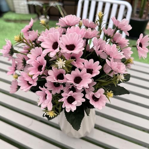PASYOU Artificial Daisies Flowers 4 Bouquet Pink