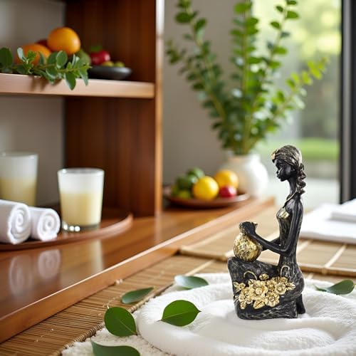 African Lady Statue with Tribal Totem for Home Decoration