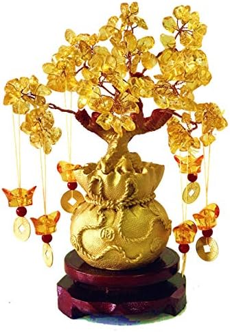 Picmoo Crystal Citrine Money Tree - Feng Shui Gold Decor Tree