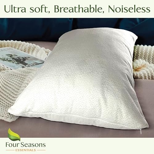 Four Seasons Essentials Waterproof Pillow Protectors Set of 2 - Bamboo Viscose