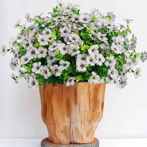 Lnoicy Artificial Flowers 10pcs White Outdoor Indoor Decor