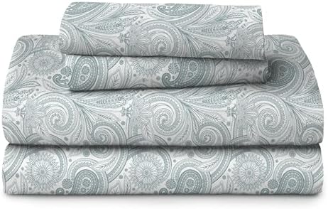 Welhome 100 Cotton Percale 4-Piece Queen Printed Bed Sheet Set
