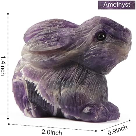 Artistone 2 Inch Amethyst Crystal Rabbit Statue