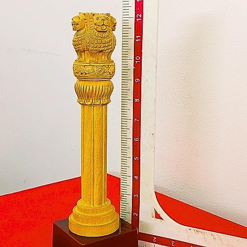Shri Shri Wooden Ashoka Pillar 10 Inch with Stand
