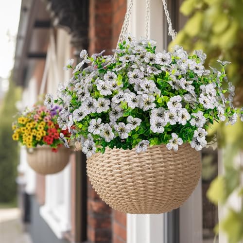 Lnoicy Artificial Flowers 10pcs White Outdoor Indoor Decor