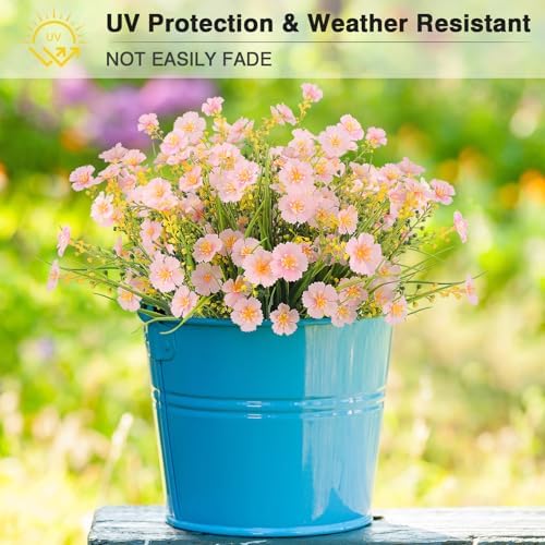 MACTING 12 Bundles Pink Artificial Flowers