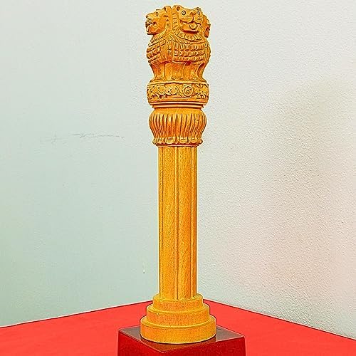 Shri Shri Wooden Ashoka Pillar 10 Inch with Stand
