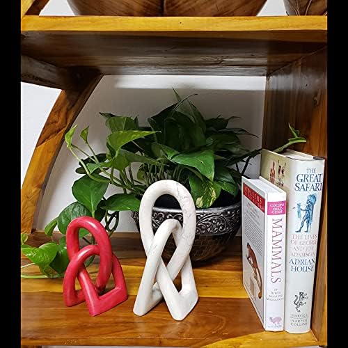 Entwined Love Knot Sculpture 8 Inch Natural Soapstone