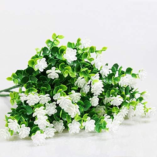 YOSICHY 6-Pack Artificial White Flowers Outdoor Decor