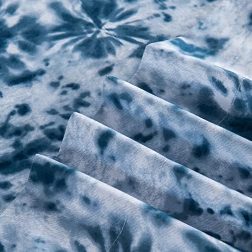 Elegant Comfort Twin XL Luxury Soft Sheets Set Tie Dye Blue