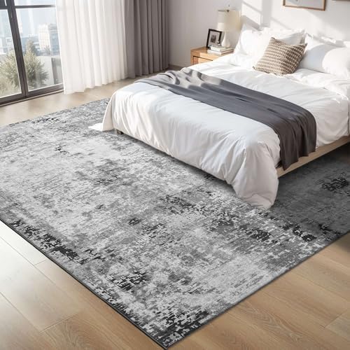 Ompaa 6x9 Gray Boho Area Rug - Non Slip Machine Washable
