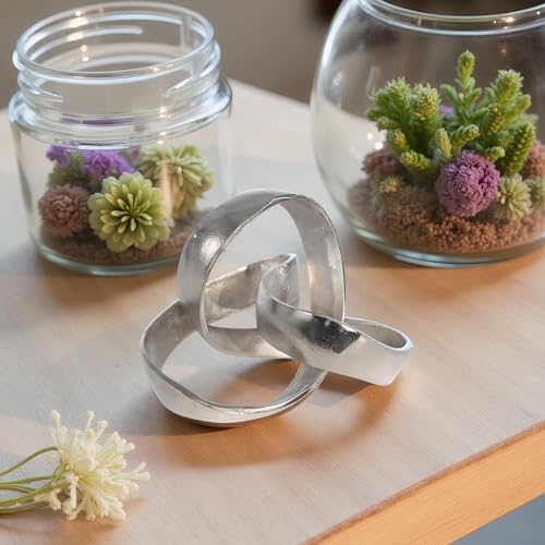 Sagebrook Home Modern Abstract Aluminum Sculpture Silver 7 Inch
