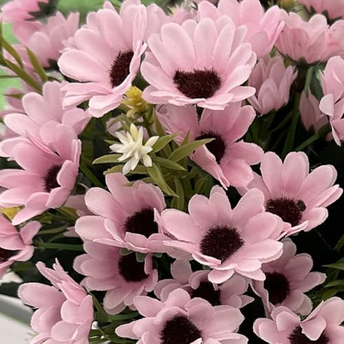 PASYOU Artificial Daisies Flowers 4 Bouquet Pink