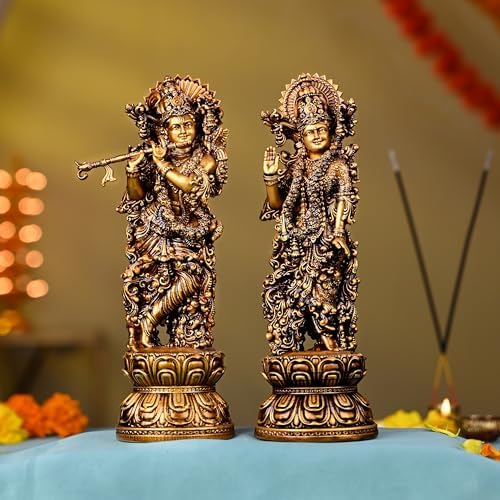 Artarium Radha Krishna Statue - 9 Inches Handmade Sculpture