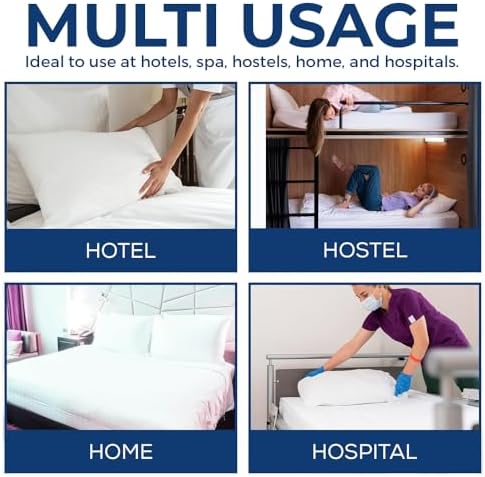 Linteum Textile White Pillowcase Cover Zippered 20x30 Queen Size 6 Pack