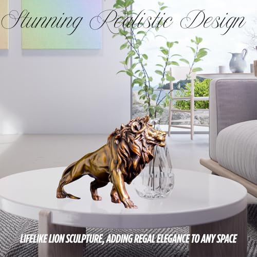 YouFine Lion Statue Bronze Sculpture Collectible Figurine