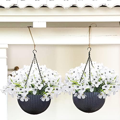 20 Bundles Artificial Flowers Silk White Outdoor Decor
