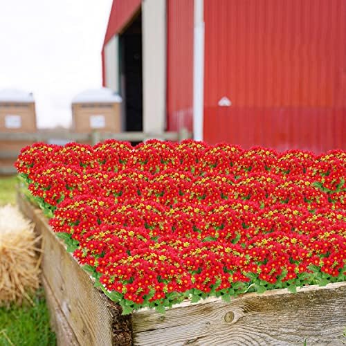 Artificial Daisy Flowers 6 Bundles Red for Home Decor