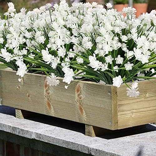 ArtBloom 20 Bundles UV Resistant Artificial Flowers for Home and Garden