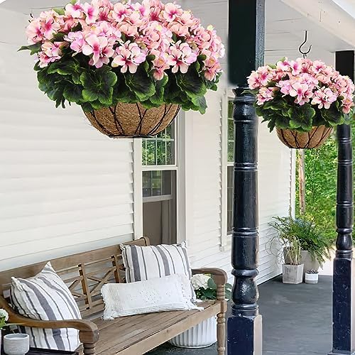 FAICOIA 2 Pcs Artificial Geraniums Bushes