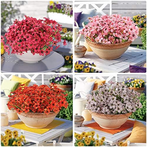 DRT DERUITAI 24 Bundle UV Resistant Artificial Violet Flowers