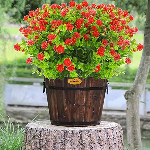 DRT DERUITAI Artificial Flowers Outdoor Red