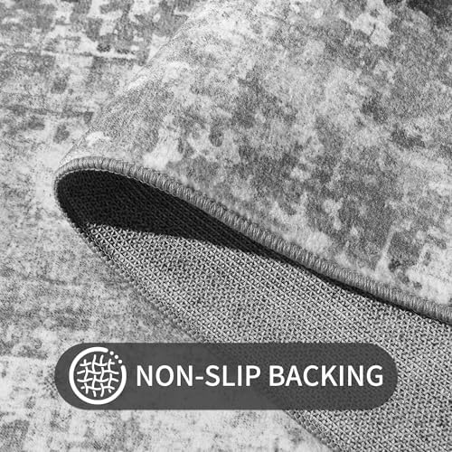 Ompaa 6x9 Gray Boho Area Rug - Non Slip Machine Washable