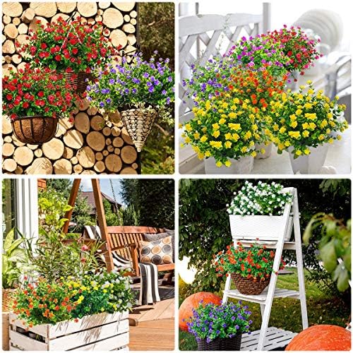 DRT DERUITAI Artificial Flowers Outdoor Red