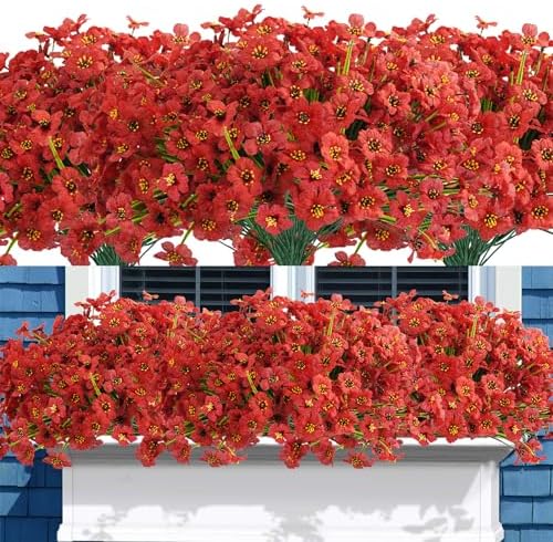 Uieke 16PCS Artificial Flowers for Outdoor Use