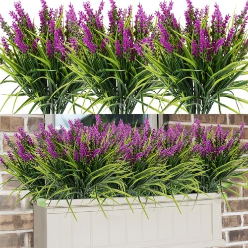 HANDIC 12pcs Artificial Lavender Flowers for Outdoor