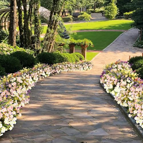 MACTING 12 Bundles Pink Artificial Flowers