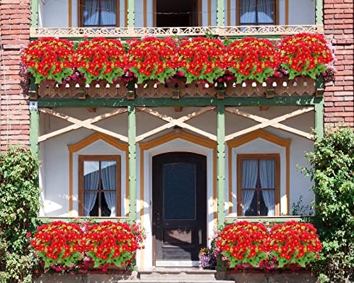 Artificial Daisy Flowers 6 Bundles Red for Home Decor