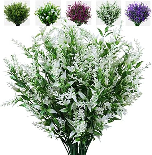 8 Pack Artificial Lavender Flowers No Fade Faux Plants