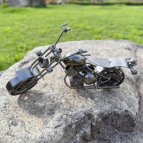 Shadowvoxel Vintage Motorcycle Metal Sculpture Statuette