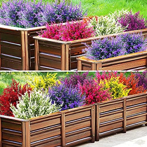 NOV FIRE Artificial Lavender Flowers - 20 Bundles UV Resistant Decor