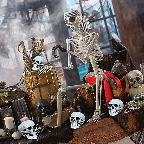 Realistic 5 Inch Plastic Mini Skulls Halloween Decor