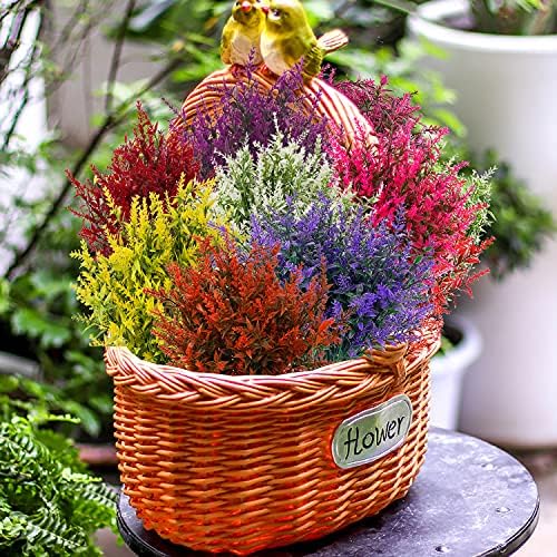 NOV FIRE Artificial Lavender Flowers - 20 Bundles UV Resistant Decor